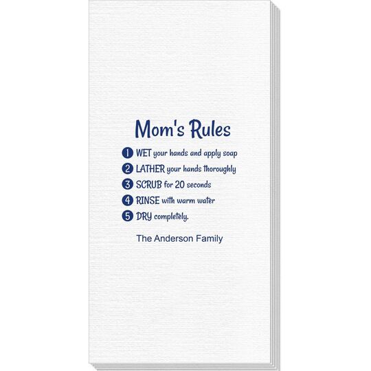 Mom's Rules Wash Your Hands Deville Guest Towels